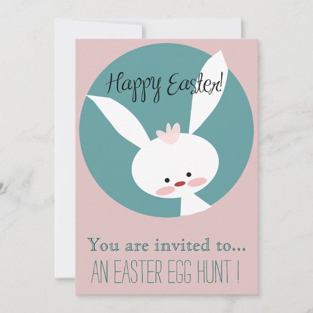 Invitación Semana Santa Caza Huevos Pascua fiesta conejito ro (Anverso)
