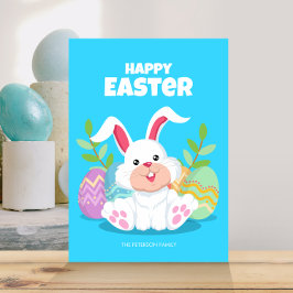 Invitación Semana Santa | Conejo Personalizado y Huevos de Pa