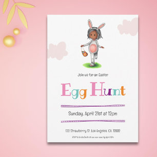 Invitación Semana Santa de la Caza de Huevos de Chica Cute