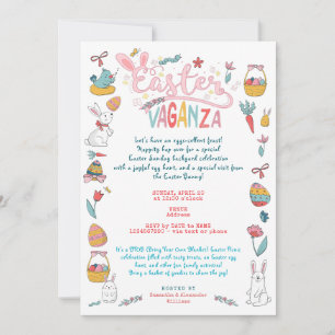 Invitación Semana Santa Vaganza Pascua Jardín Caza de Huevo P