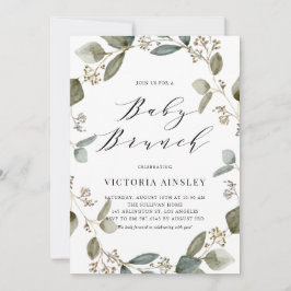 Invitación Semejante Eucalyptus Wreath Baby Shower Brunch