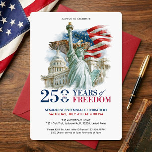 Invitación Semicuincentenario de EE. UU. 250 años de libertad