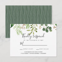 Semilla de verano hojas Boda RSVP ELECCIÓN DE COMI