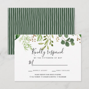 Invitación Semilla de verano hojas Boda RSVP ELECCIÓN DE COMI