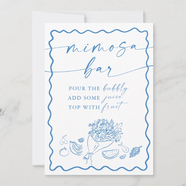Invitación Señal de barra de Mimosa para despedida de soltera (Anverso)
