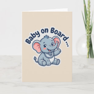 Invitación Señal de bebé elefante lindo a bordo