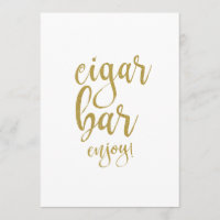 Señal de Boda Asequible Cigar Bar Dorado Brillante