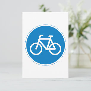 Invitación Señal de Carril de Bicicleta Azul Símbolo de Carre