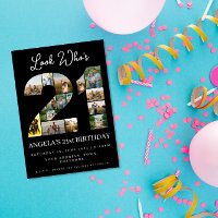 señal de collage de fotos de quién cumple 21 años