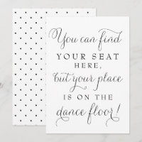 Señal de encontrar tu asiento de boda con letra sc