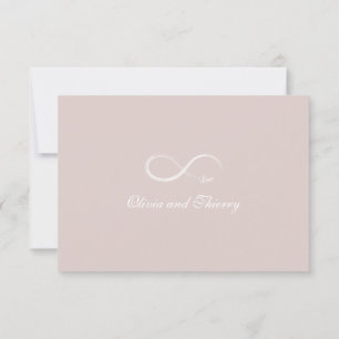 Invitación Señal de infinito elegante rosa claro blanco RSVP 