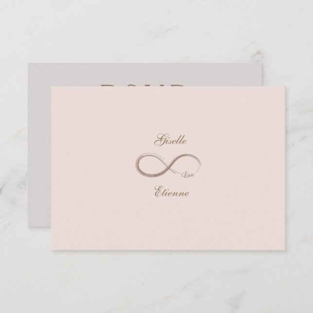 Invitación Señal de Infinito Rosa Claro Nombre Personalizado  (Anverso / Reverso)