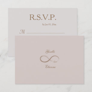 Invitación Señal de Infinito Rosa Polvo Nombre Personalizado 
