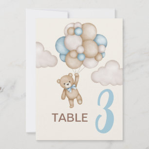 Invitación Señal de la mesa de Teddy Bear Baby Shower Boy
