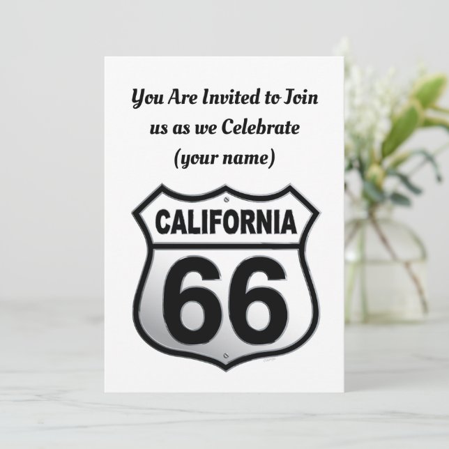 Invitación señal de la ruta 66 de California (Anverso de pie)