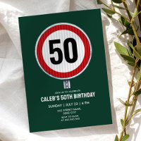Señal de límite de velocidad para cumpleaños 50 - 