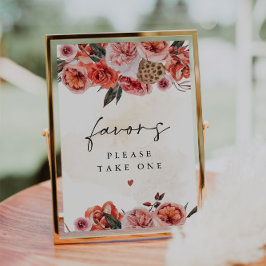 Invitación Señal de mesa de favor floral boho de LYRA Otoño