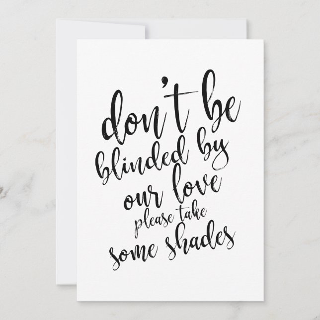 Invitación señal de regalos de gafas de sol para bodas asequi (Anverso)