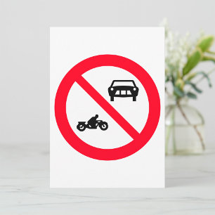 Invitación Señal de tráfico de Prohibido Vehículos