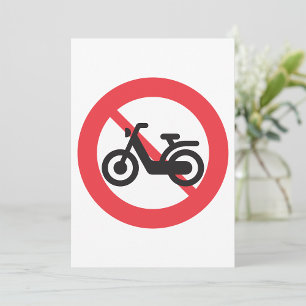 Invitación Señal de Tráfico Prohibido Motocicletas