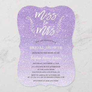 Invitación Señal Moderna De Guión De Cepillo A La Sra. Bridal