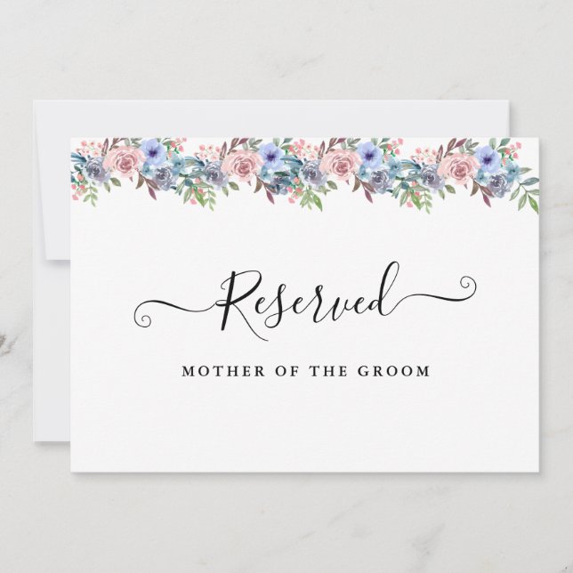 Invitación señal reservada de jardín de verano floral acuarel (Anverso)