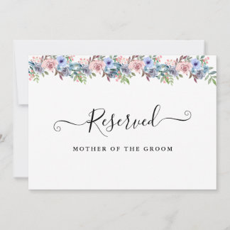 Invitación señal reservada de jardín de verano floral acuarel