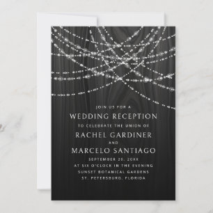 Invitación Señales de cadena recepción de boda rústica negra