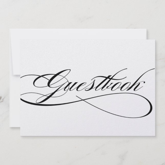 Invitación Señalización de libro de visitas para boda en un g (Anverso)