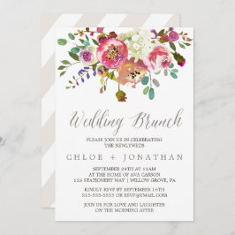Invitación Sencilla acuarela floral Bouquet Boda Brunch