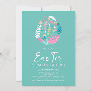 Invitación Sencilla acuarela floral caza de huevos de brunch 