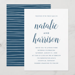 Invitación Sencilla Boda con Letra Moderna de Marina