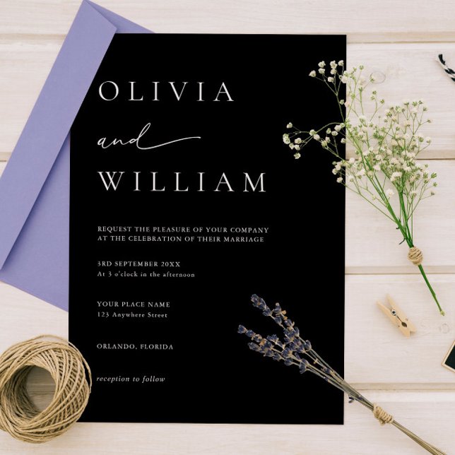 Invitación Sencilla Boda de Código QR Elegante en Blanco y Ne (Subido por el creador)