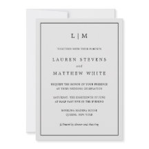 Sencilla Boda Elegante en Monograma Gris Claro