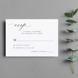 Invitación Sencilla boda minimalista elegante de caligrafía R