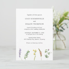 Invitación Sencilla Boda Rústica Floral Elegante