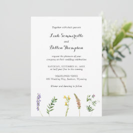 Invitación Sencilla Boda Rústica Floral Elegante