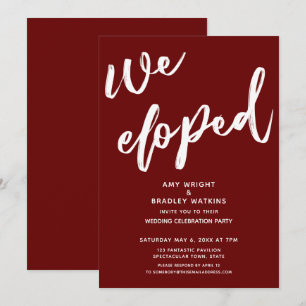 Invitación Sencilla Borgoña, Elegimos La Recepción De Bodas