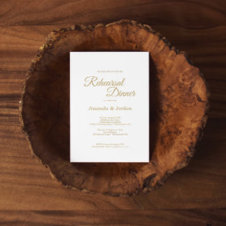 Invitación Sencilla caligrafía de oro ensayo Cena