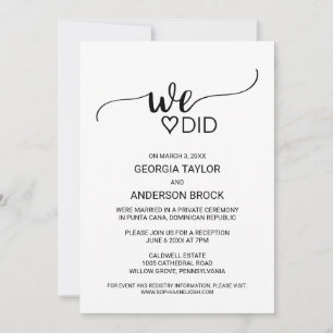 Invitación Sencilla Caligrafía Negra Nosotros Hicimos