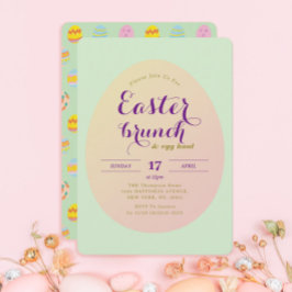 Invitación Sencilla caza de huevos de Brunch de Pascua Púrpur