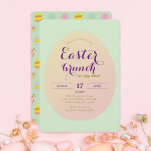 Invitación Sencilla caza de huevos de Brunch de Pascua Púrpur