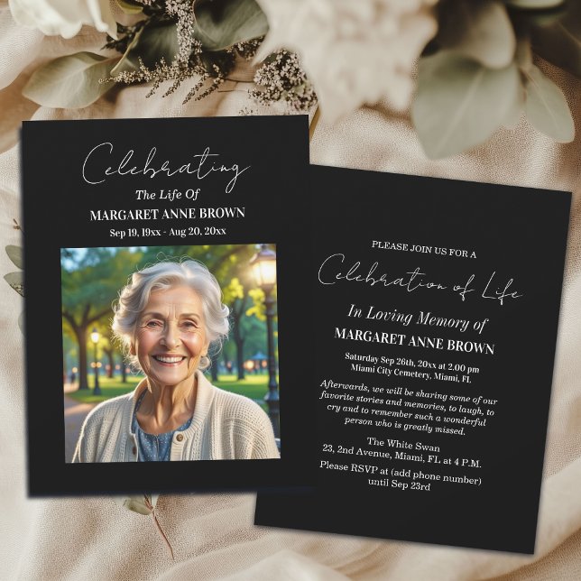 Invitación Sencilla Celebración De La Vida Foto  (Subido por el creador)