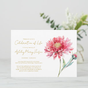Invitación Sencilla Celebración de la Vida Funeral de Crisant