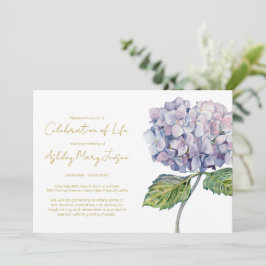 Invitación Sencilla Celebración de la Vida Funeral de Hortens