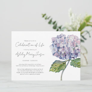 Invitación Sencilla Celebración de la Vida Funeral de Hortens