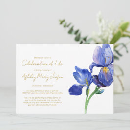 Invitación Sencilla Celebración de la Vida Funeral de Iris