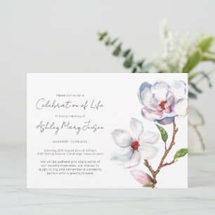 Invitación Sencilla Celebración de la Vida Funeral de Magnoli