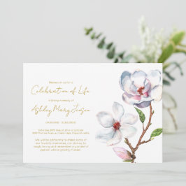 Invitación Sencilla Celebración de la Vida Funeral de Magnoli