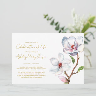 Invitación Sencilla Celebración de la Vida Funeral de Magnoli